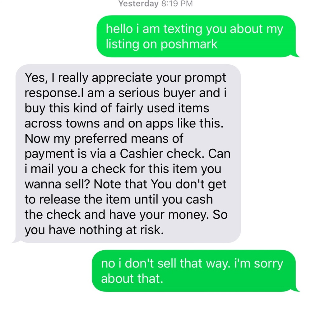 be aware of fake buyers